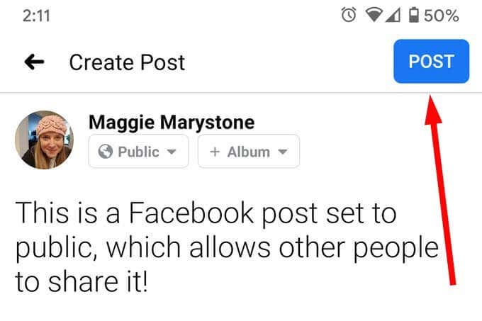 11MobilePostButton - Online Tech Tips How to Allow Sharing on Facebook Posts image 11 - 11MobilePostButton