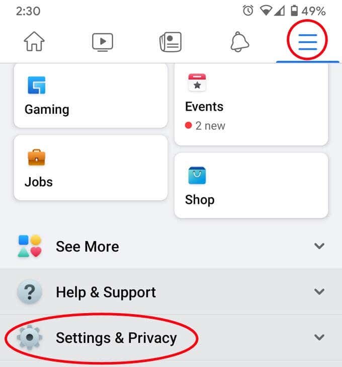 16MobileMenuSettingsAndPrivacy - Online Tech Tips How to Do a Privacy Checkup on Facebook image 5 - 16MobileMenuSettingsAndPrivacy