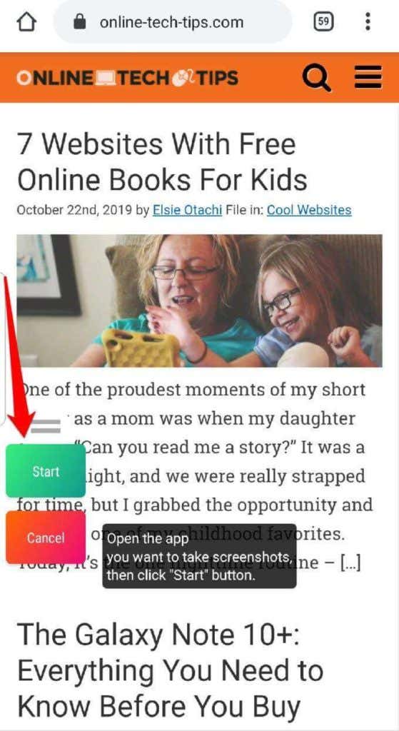 scrolling-screenshot-android-longshot-floating-buttons-start - Online Tech Tips Using a Third-Party App image 6 - scrolling-screenshot-android-longshot-floating-buttons-start