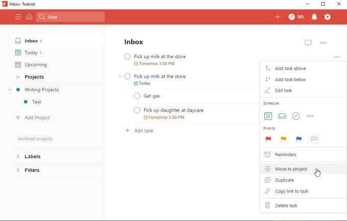 todoist-moving-tasks - Online Tech Tips ToDoist Desktop App: Adding And Organizing Projects image 3 - todoist-moving-tasks