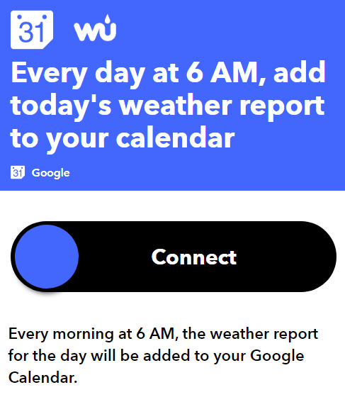16EveryDayAt6AM - Online Tech Tips Connect Google Calendar to Weather Underground Using IFTTT image - 16EveryDayAt6AM