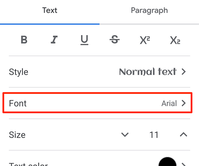 font-menu - Online Tech Tips Use Additional Fonts In Google Docs For Mobile image 3 - font-menu