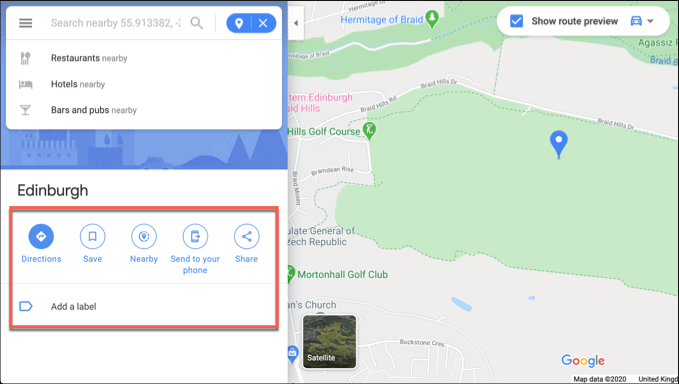 Google-Maps-Desktop-Pin-Options - Online Tech Tips How To Drop a Pin In Google Maps On Desktop Devices image 3 - Google-Maps-Desktop-Pin-Options