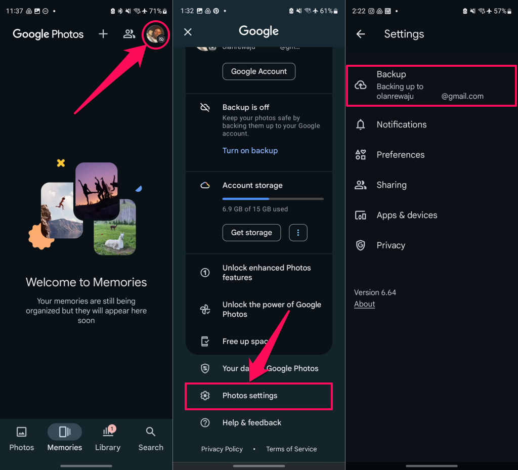 google-photos-sync-folder - Online Tech Tips Backup settings menu in Google Photos Android app - google-photos-sync-folder
