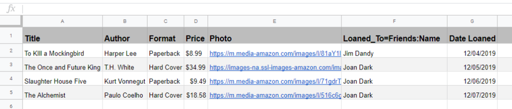 Google-Sheets-Books-Page - Online Tech Tips Add Data to your Google Sheet image - Google-Sheets-Books-Page