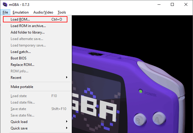 mGBA-File-Menu - Online Tech Tips Launching Game Boy Advance Games In mGBA image - mGBA-File-Menu