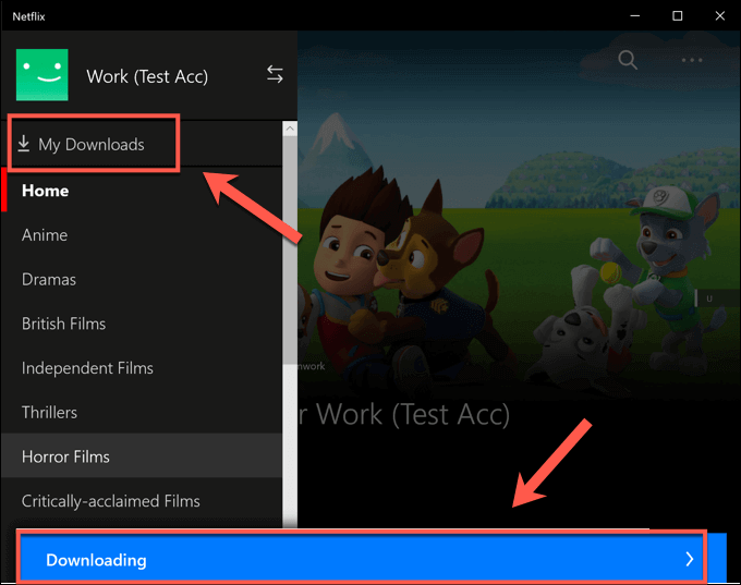 Netflix-Windows-Downloads-Menu - Online Tech Tips How To Download From Netflix On Windows image 4 - Netflix-Windows-Downloads-Menu
