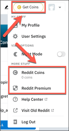 Reddit-Menu - Online Tech Tips How to Purchase Reddit Premium And Reddit Coins image - Reddit-Menu