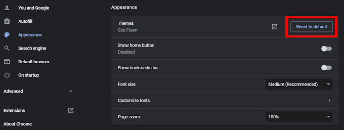 Reset-to-default - Online Tech Tips How To Change Your Chrome Theme image 21 - Reset-to-default