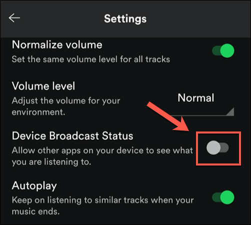 Spotify-Android-Enable-Device-Broadcast-Status - Online Tech Tips Linking Spotify To Your Discord Account On Mobile Devices image 10 - Spotify-Android-Enable-Device-Broadcast-Status