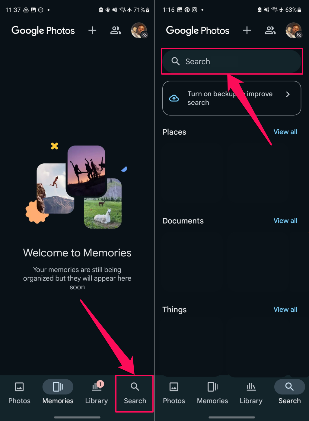where-to-find-google-photos-android-and-iphone - Online Tech Tips Search box in Google Photos Android app - where-to-find-google-photos-android-and-iphone
