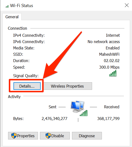 wifi-details - Online Tech Tips Find Wireless Access Point IP On Windows (GUI) image 4 - wifi-details